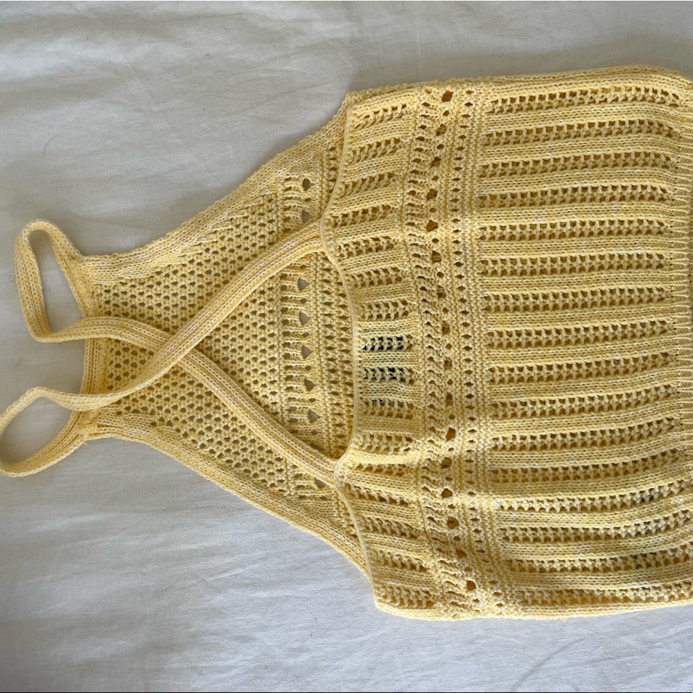 Butter yellow crochet tank never worn!